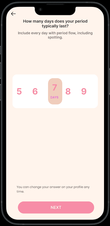 Cycle Tracking Interface
